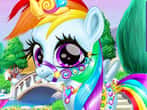 Rainbow pony caring
