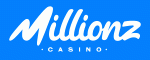 Millionz Casino écris en blanc sur un fond bleu