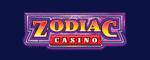 Zodiac Casino écrit sur un fond violet comme sur la page d