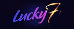 Lucky7 écris en couleur violette sur un fond noir