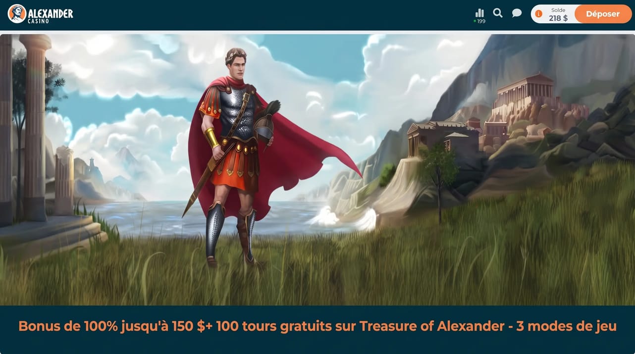 Alexander Casino - interface d