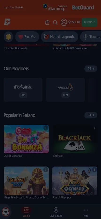 Ludothèque sur Betano casino