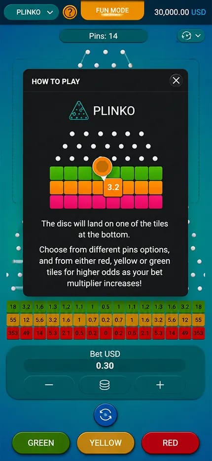 Règles de jeu au Plinko Casino