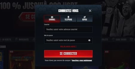 Connexion sur Glorion casino